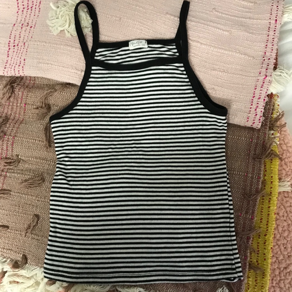 Brandy Melville black and white stripped tank top!